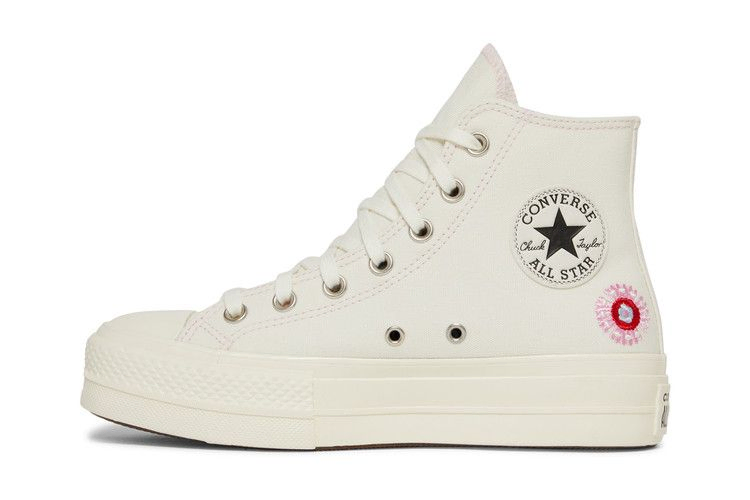 Converse Wmns Chuck Taylor All Star Lift Platform High 'Floral Embroidery - Egret'