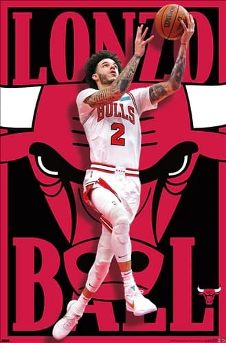 Настенный постер Lonzo Ball Chicago Bulls NBA Wall Poster
