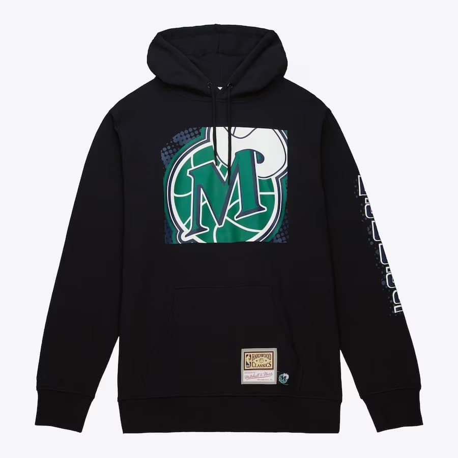 Худи Mitchell & Ness Black Dallas Mavericks Big Face 7.0 Pullover Hoodie