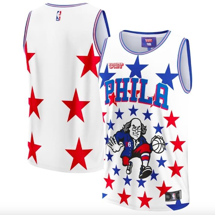 Philadelphia-76ers-NBA-KidSuper-Studios-by-Fanatics-White-Jersey-2