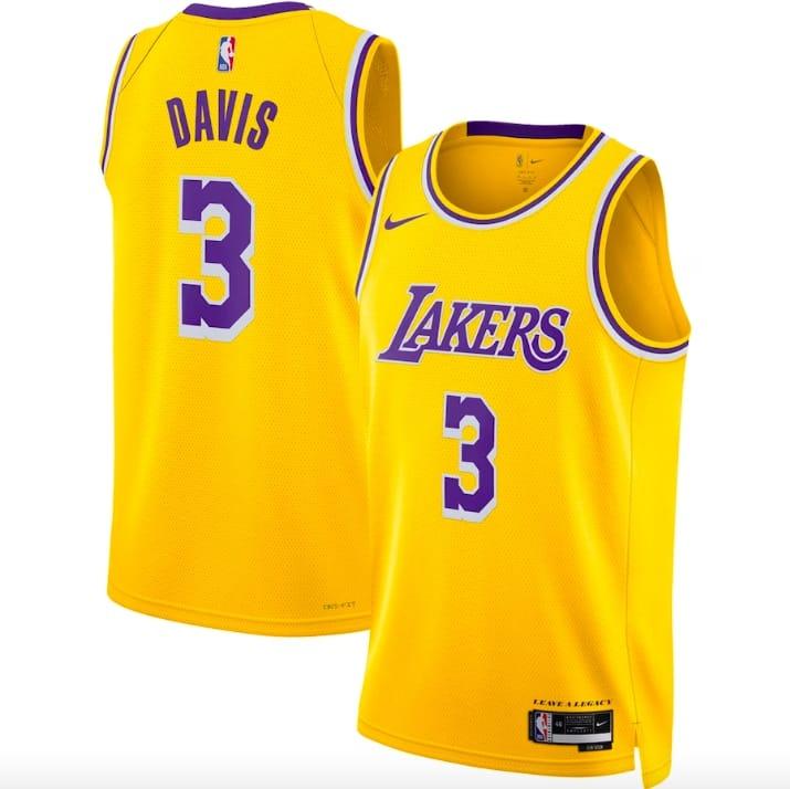 Баскетбольная джерси 2022-23 LA Lakers #3 Anthony Davis Swingman Icon Gold Jersey