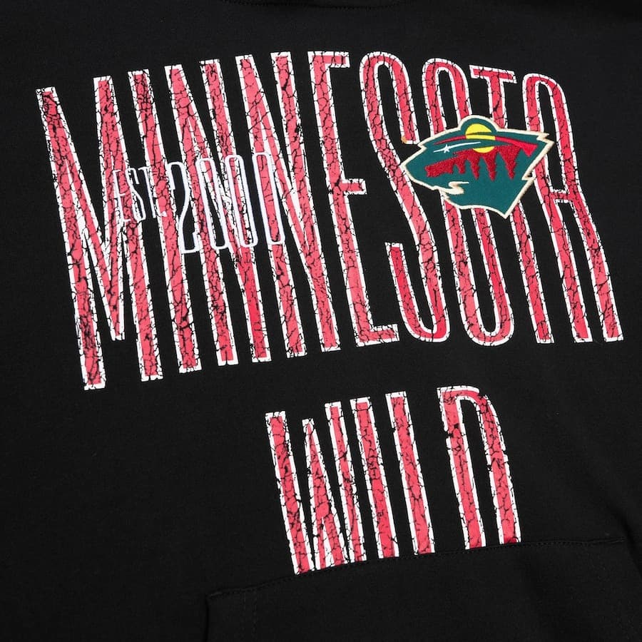 Худи Mitchell & Ness Black Minnesota Wild Team OG Fleece Pullover Hoodie