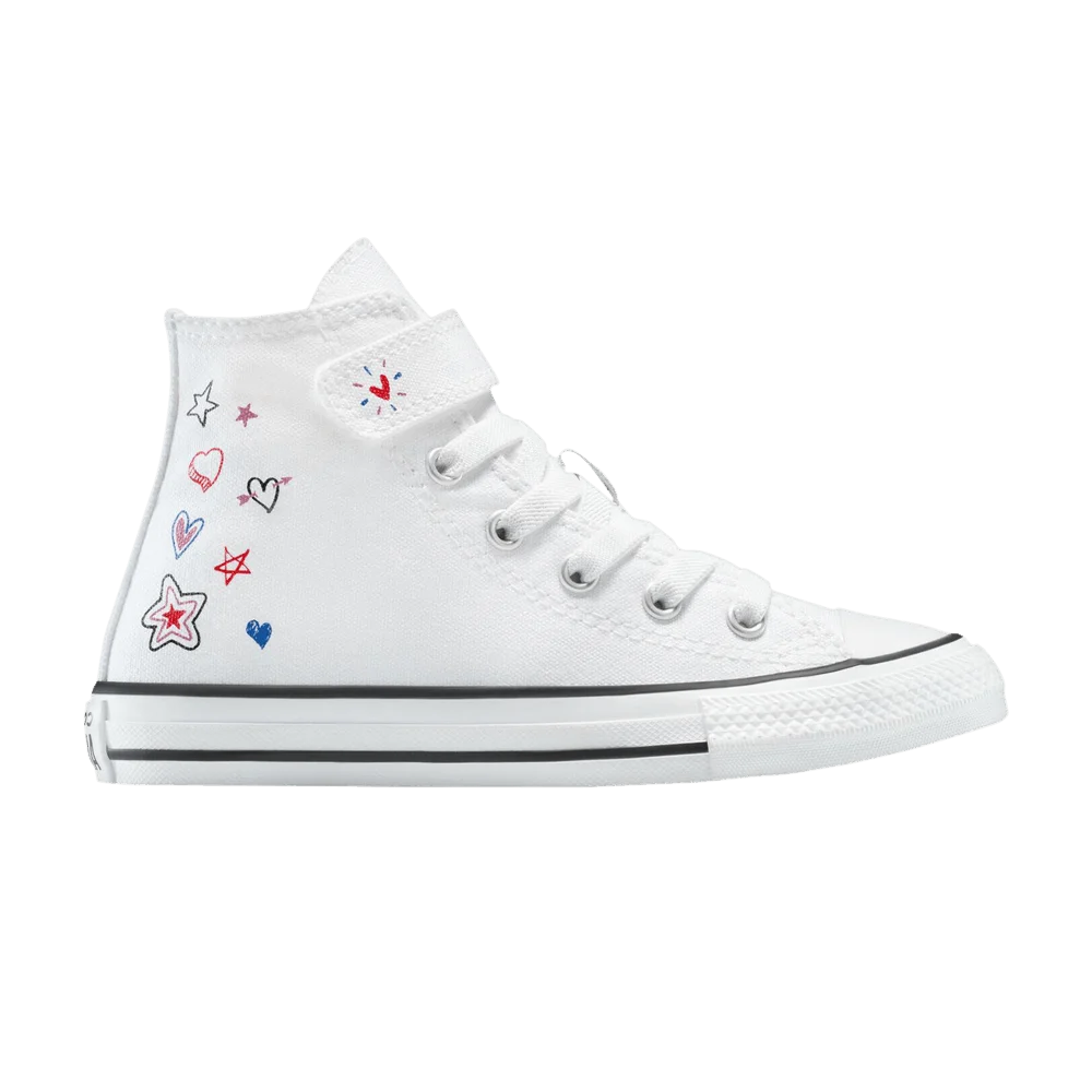 Кроссовки Converse Chuck Taylor All Star EasyOn High PS 'Doodles - White Pink Frosting'