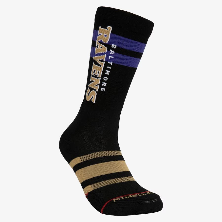 Спортивные носки Mitchell & Ness Baltimore Ravens Lateral Crew Socks