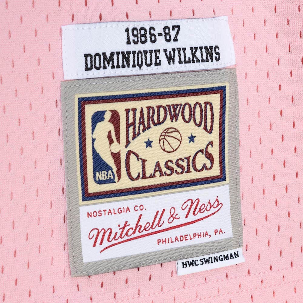 Баскетбольная джерси 1986-87 Atlanta Hawks #21 Dominique Wilkins Pink HWC Limited Jersey