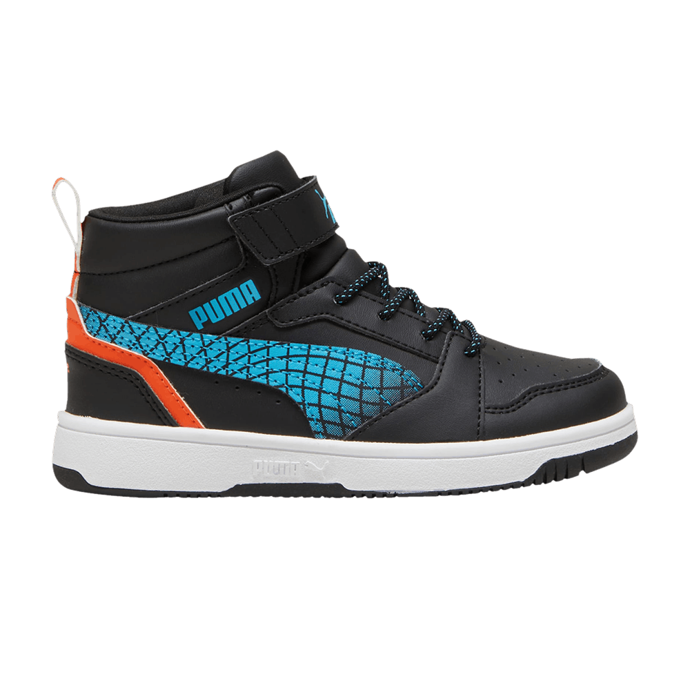 Кроссовки Puma Rebound V6 Mid Little Kid 'Black Flame Flicker'