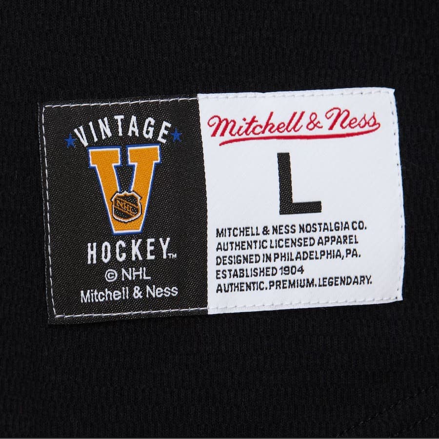 Лонгслив Mitchell & Ness Black Los Angeles Kings Vintage Logo Thermal Henley Top