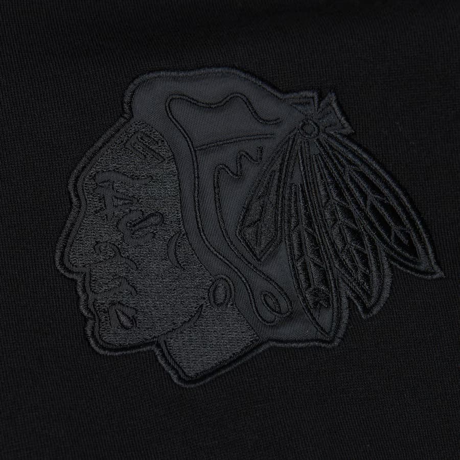 Худи Mitchell & Ness Black Chicago Blackhawks Tonal Logo Heavyweight Fleece Pullover Hoodie