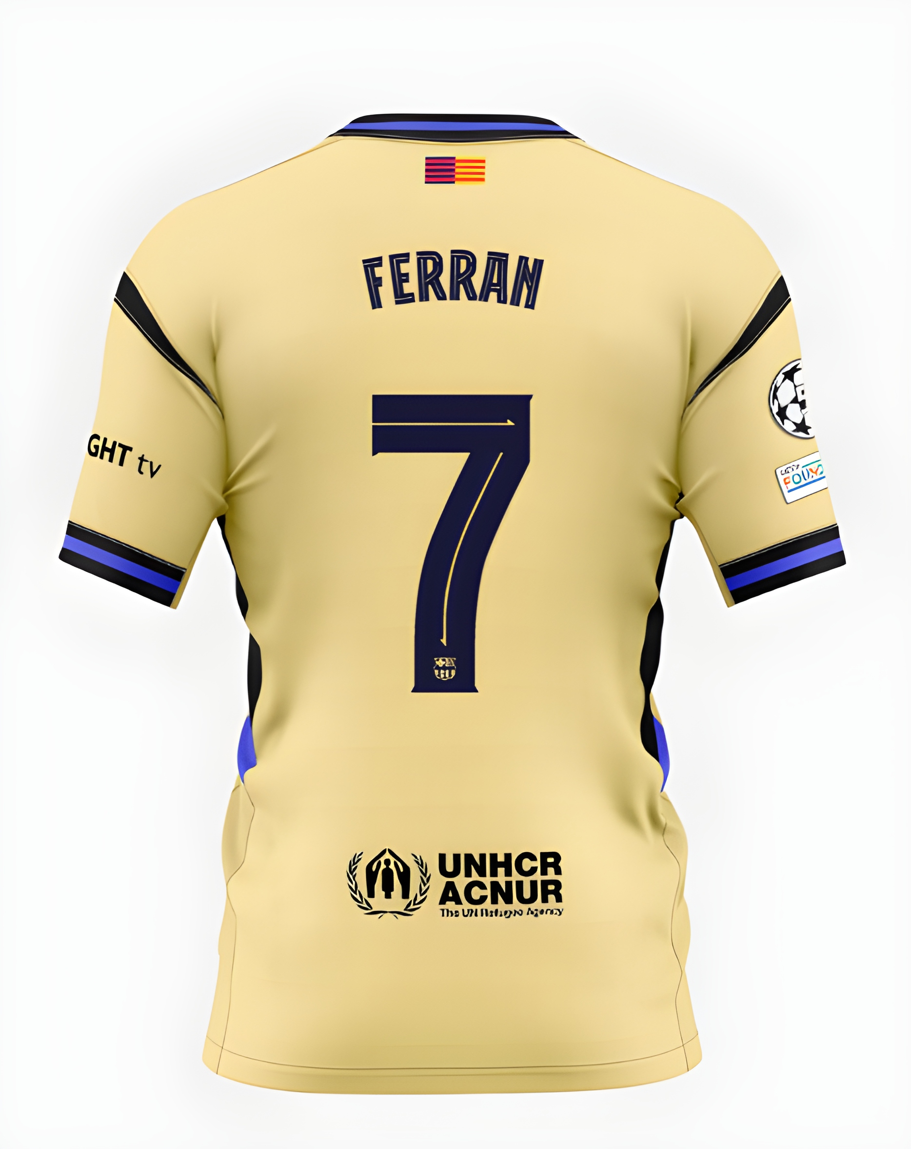 Женское футбольное джерси FC Barcelona 25/26 UCL or La Liga away jersey FERRAN Player's Edition