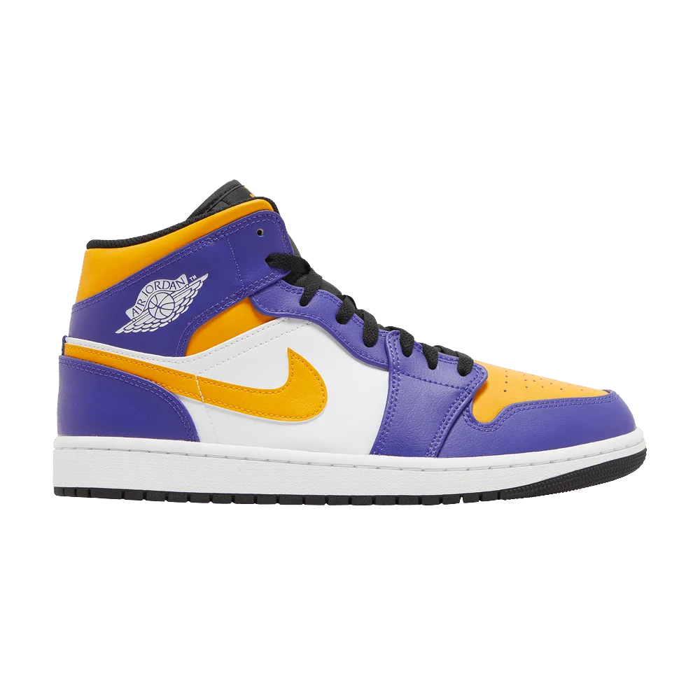 Krossovki-Air-Jordan-1-Mid-Lakers