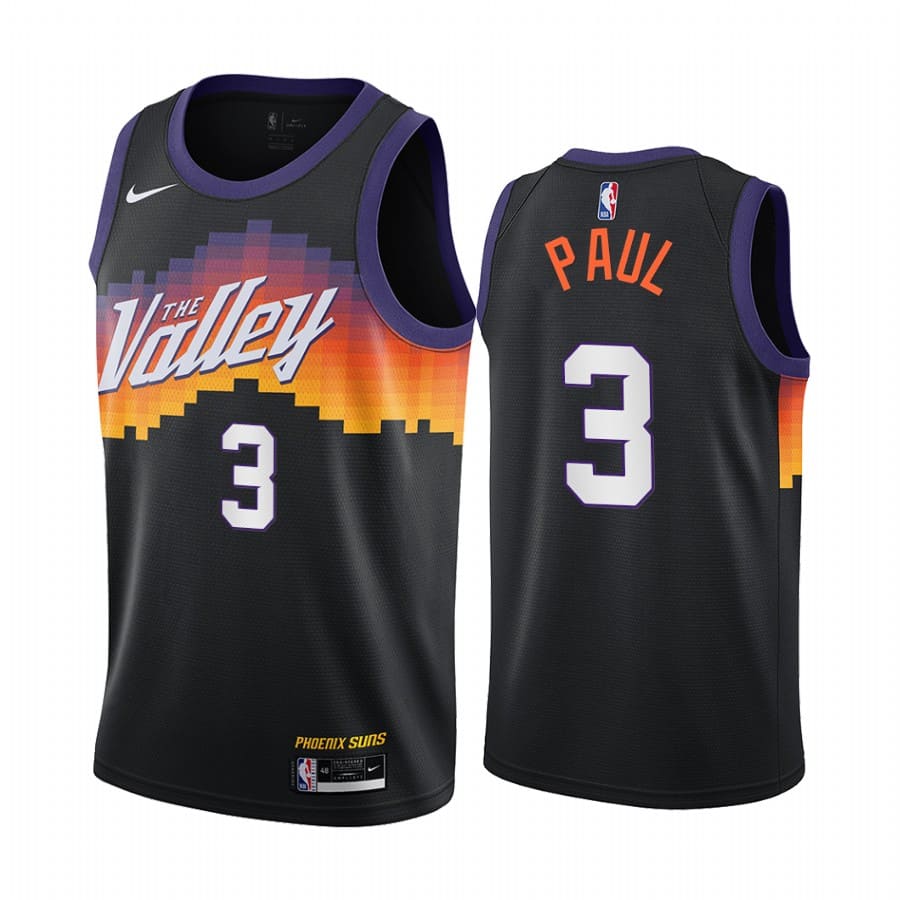Баскетбольная джерси 2020-21 Phoenix Suns #3 Chris Paul City Edition Black Swingman Jersey
