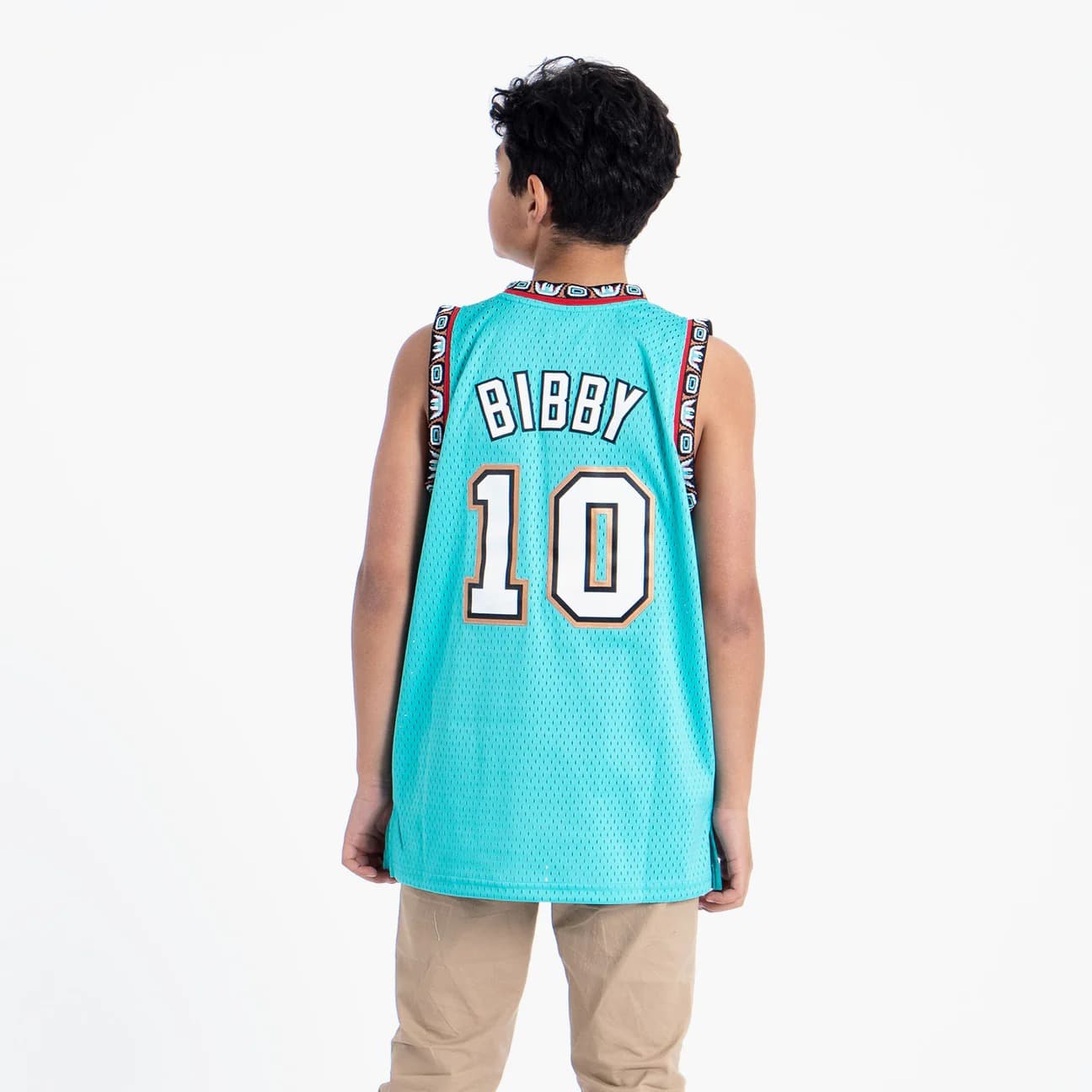 Баскетбольная джерси 1998-99 Vancouver Grizzlies Mike Bibby #10 Youth Swingman Hardwood Classics Teal Jersey
