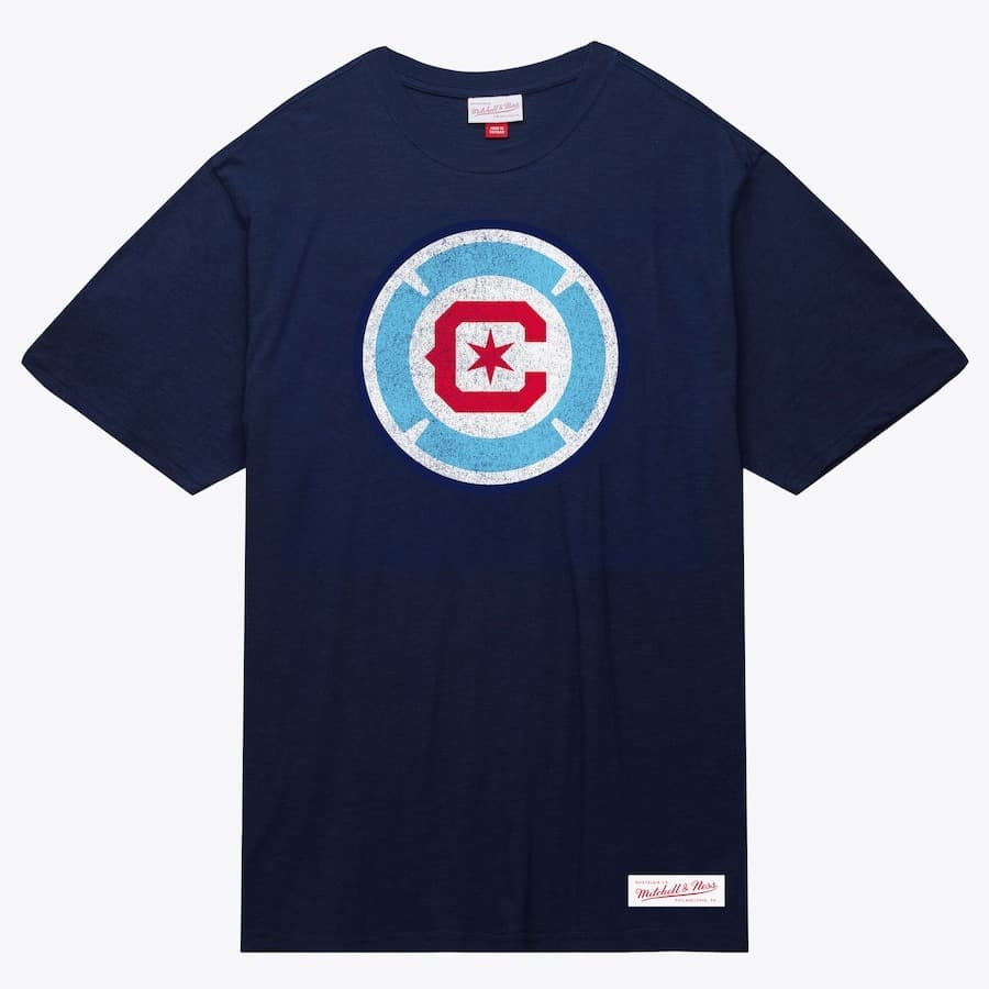 Футболка Mitchell & Ness Navy Chicago Fire Striker Slub T-Shirt