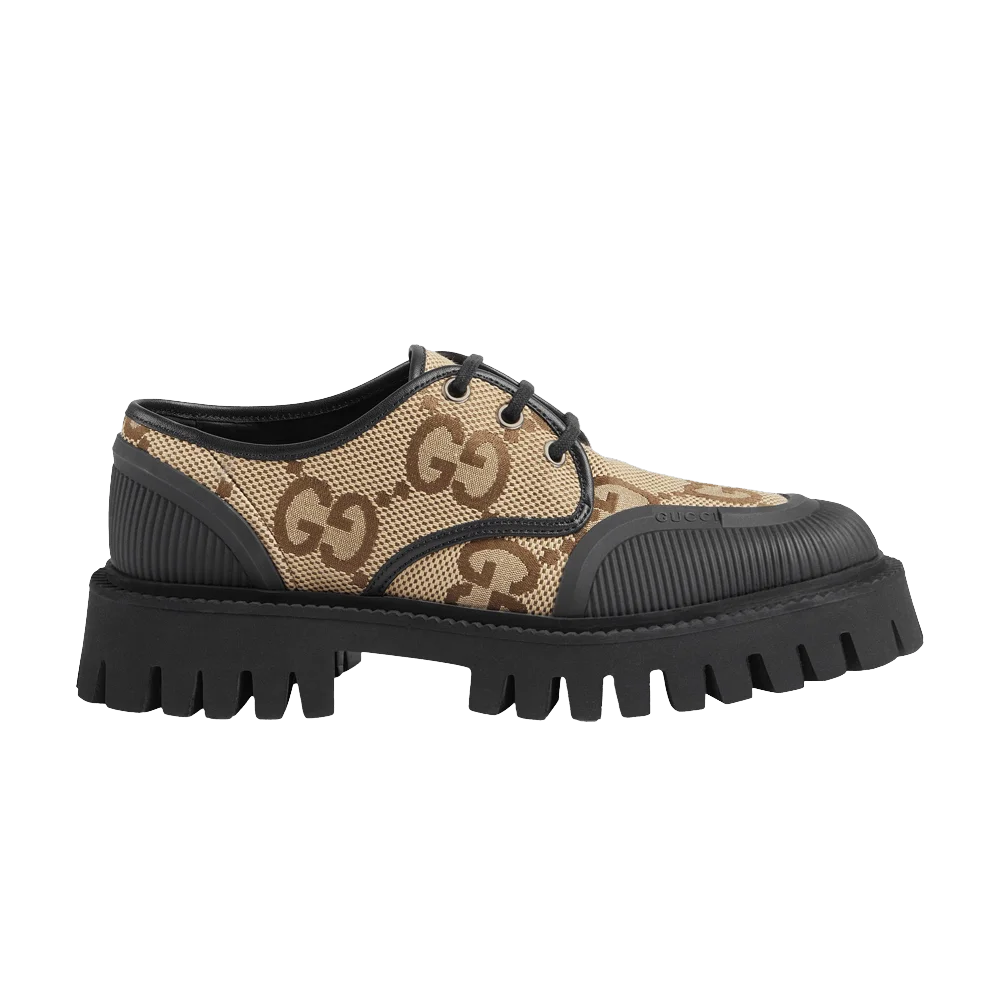 Кроссовки Gucci Wmns Maxi GG Lace-Up 'Beige Black'