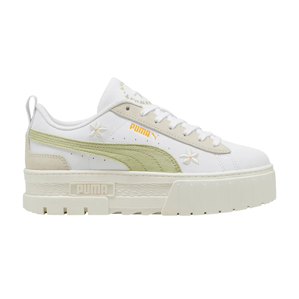 Krossovki-Puma-Wmns-Mayze-Floral-Embroidery-White-Pistachio-Green