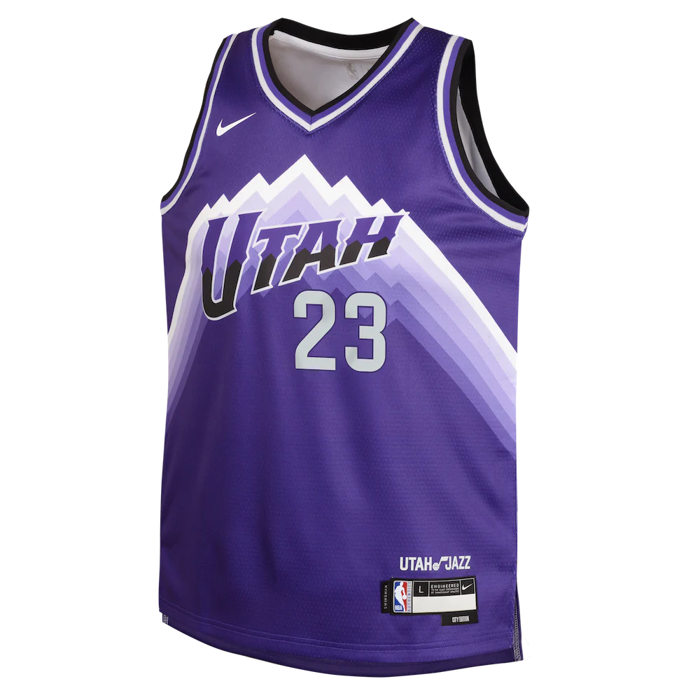 Баскетбольная джерси 2023-24 Utah Jazz Lauri Markannen #23 Youth Swingman City Edition Purple Jersey