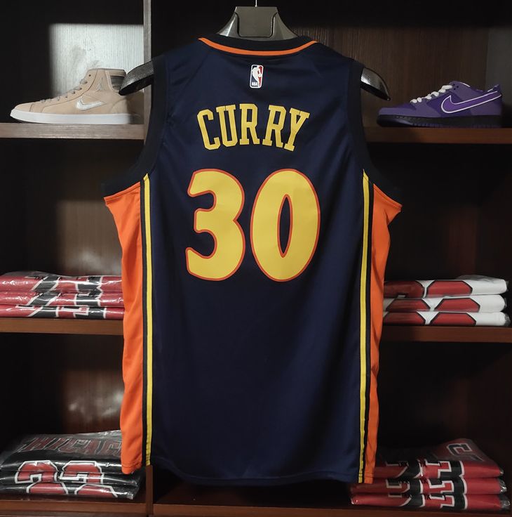 Баскетбольная джерси 2009-10 Stephen Curry Warriors #30 Navy