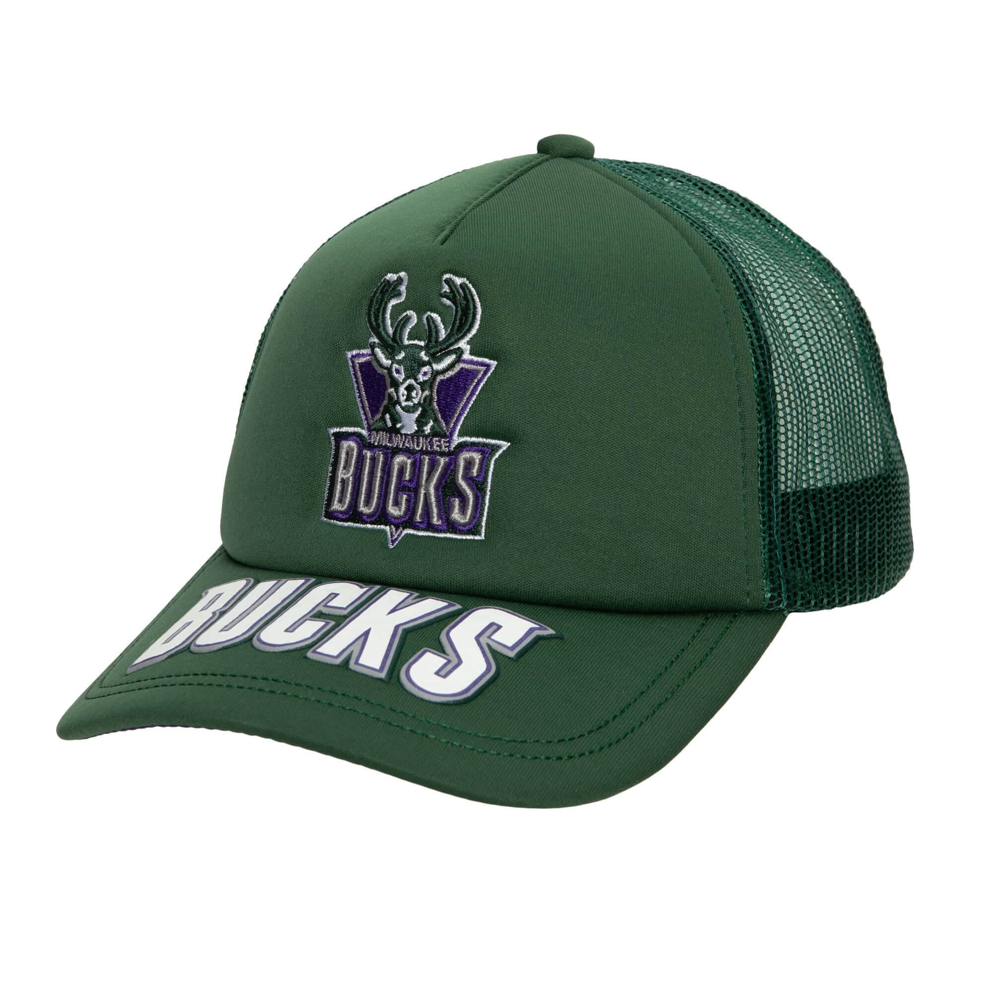 Бейсболка Mitchell & Ness Puff The Magic Trucker Snapback HWC Milwaukee Bucks Hat