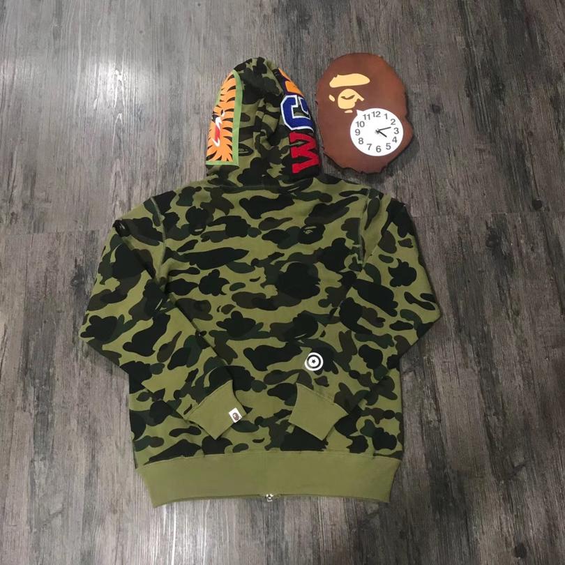 Худи BAPE 1st Camo Shark Full Zip Hoodie Green