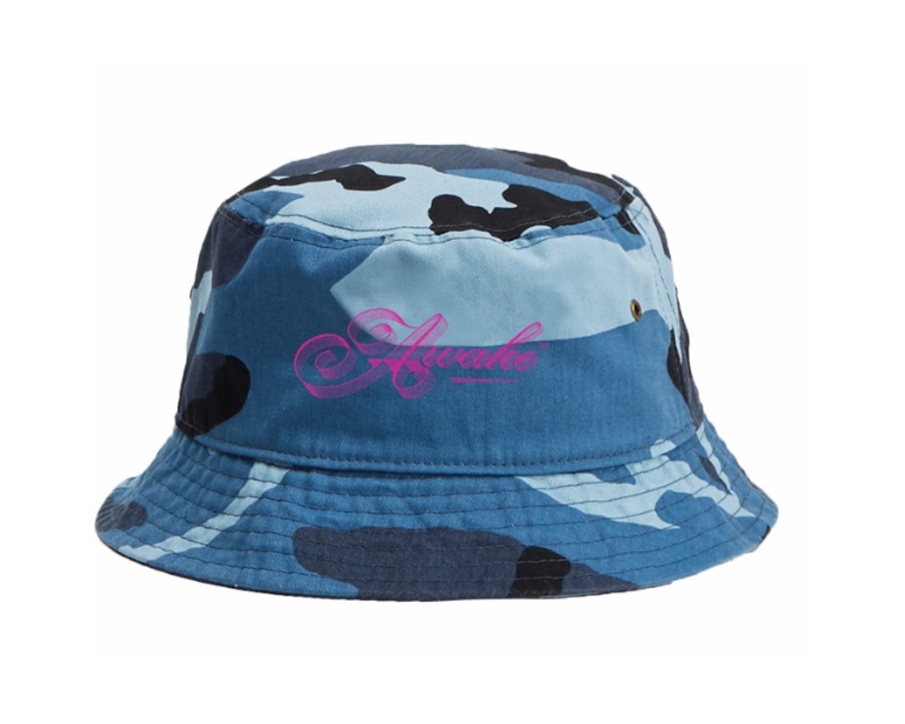 Панама Awake Ribbon Script Logo Bucket Hat Blue Camo