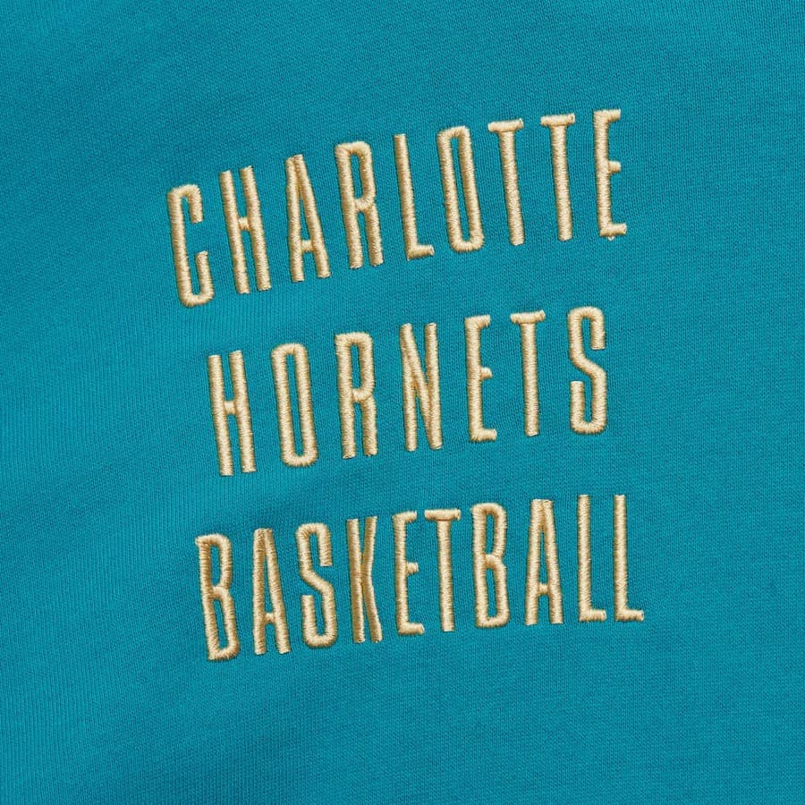 Худи Mitchell & Ness Blue Charlotte Hornets Team OG 2.0 Vintage Logo Fleece Pullover Hoodie