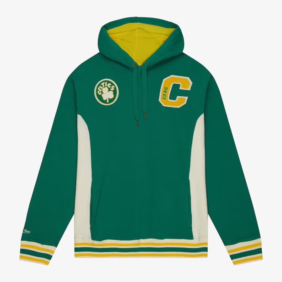 Худи Mitchell & Ness Kelly Green Boston Celtics Team Legacy French Terry Pullover Hoodie