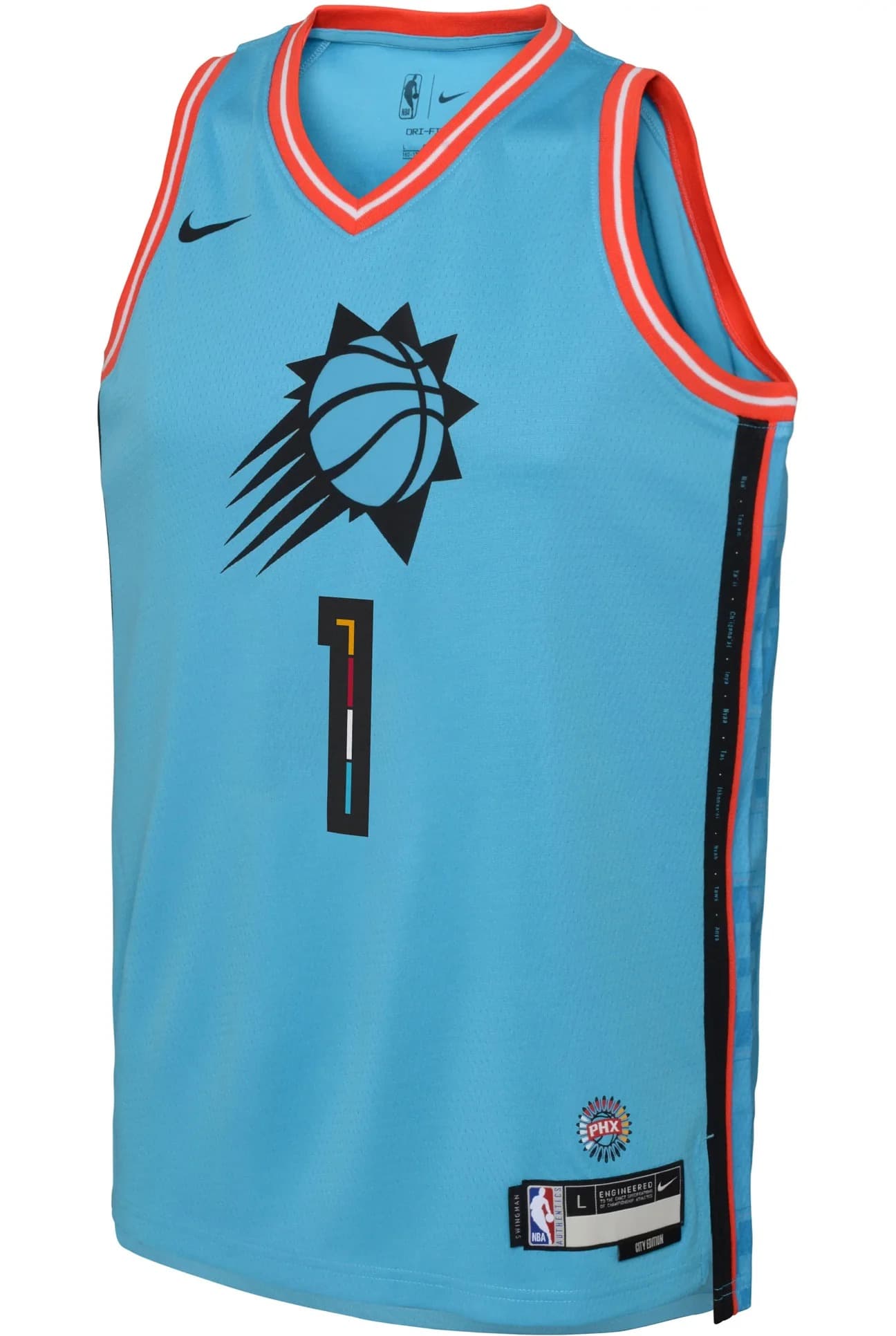 2022-23-Phoenix-Suns-Devin-Booker-1-Youth-Swingman-City-Edition-Teal-Jersey-5