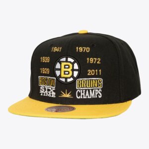 Mitchell-Ness-Black-Boston-Bruins-Champ-Is-Here-Vintage-Snapback-Hat-300x300