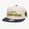 Mitchell-Ness-Cream-Navy-Michigan-Wolverines-Just-Don-Team-Vault-Snapback-Hat-100x100