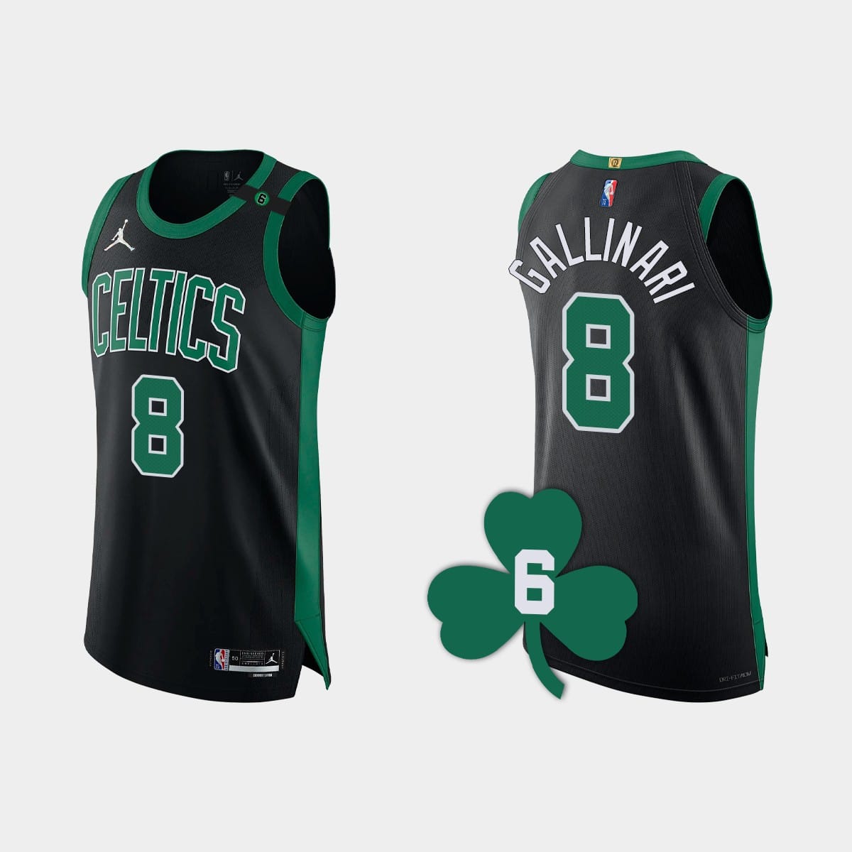 Баскетбольная джерси 2022-23 Boston Celtics Danilo Gallinari Retired Number Black Authentic Jersey