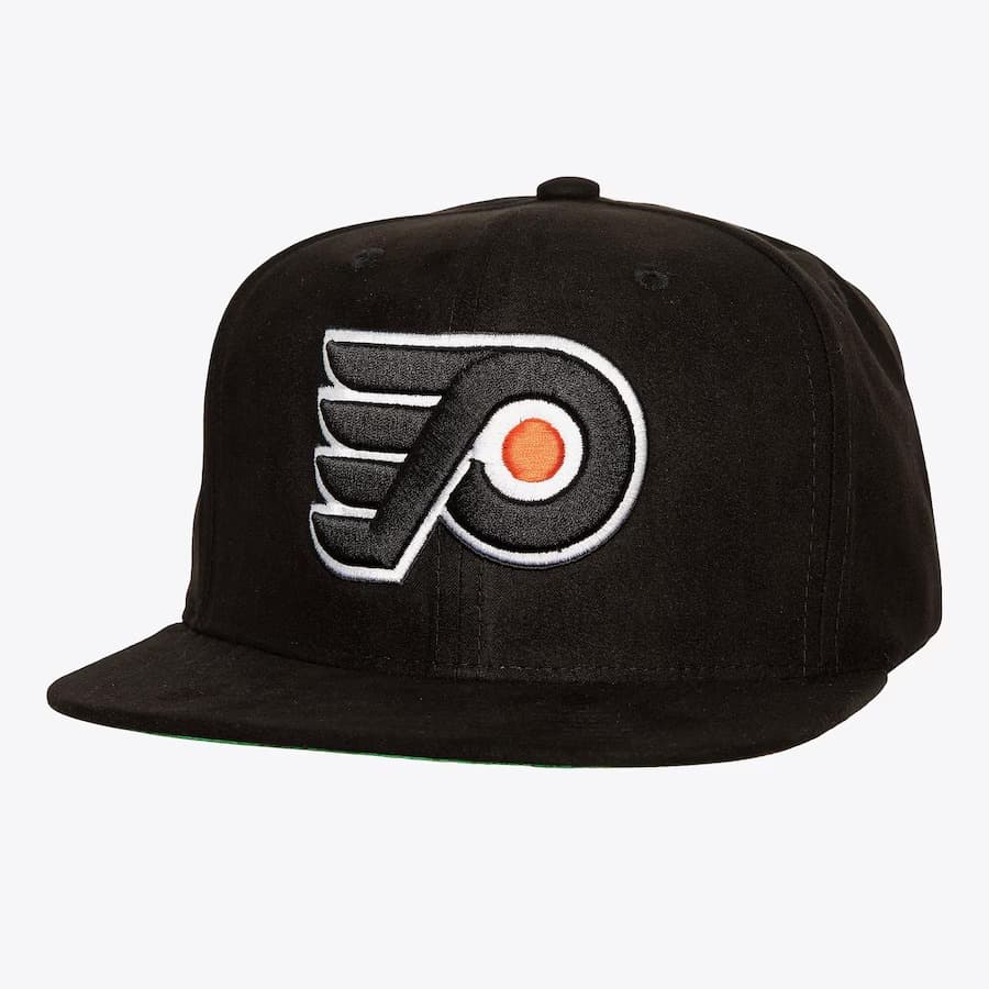 Бейсболка Mitchell & Ness Black Philadelphia Flyers Sweet Suede Vintage Snapback Hat