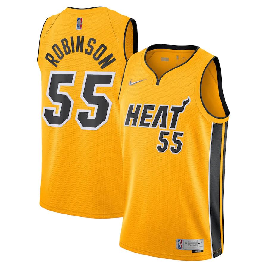 Баскетбольная джерси 2021-22 Miami Heat #55 Duncan Robinson Earned Edition Swingman Jersey