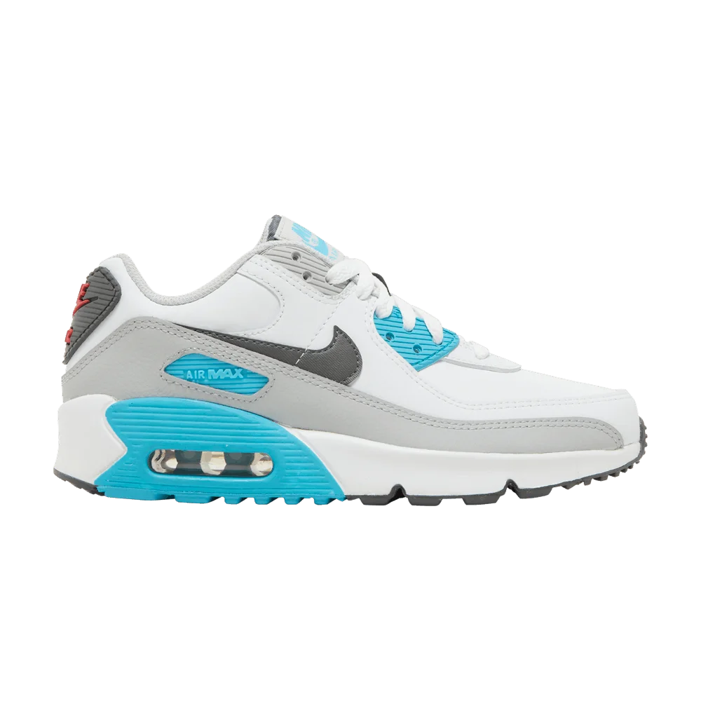 Krossovki-Nike-Air-Max-90-Leather-GS-White-Chlorine-Blue