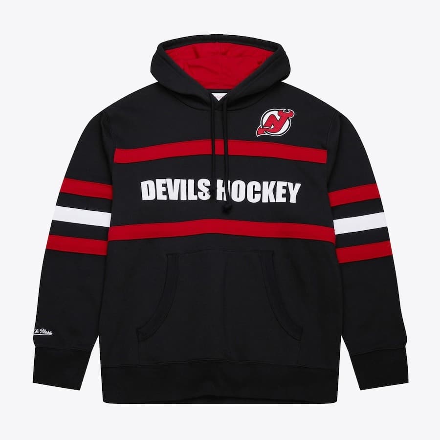 Худи Mitchell & Ness Black New Jersey Devils Head Coach Fleece Pullover Hoodie