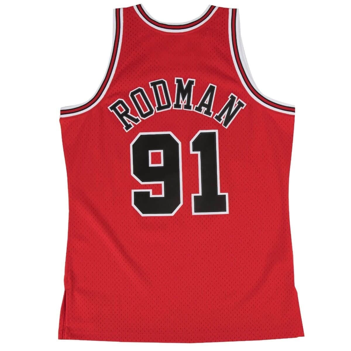 1997-1998-Chicago-Bulls-Dennis-Rodman-91-Swingman-Hardwood-Classic-Red-Jersey-6
