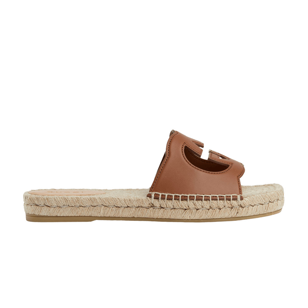Gucci Interlocking G Cut-Out Espadrille Sandal 'Brown'
