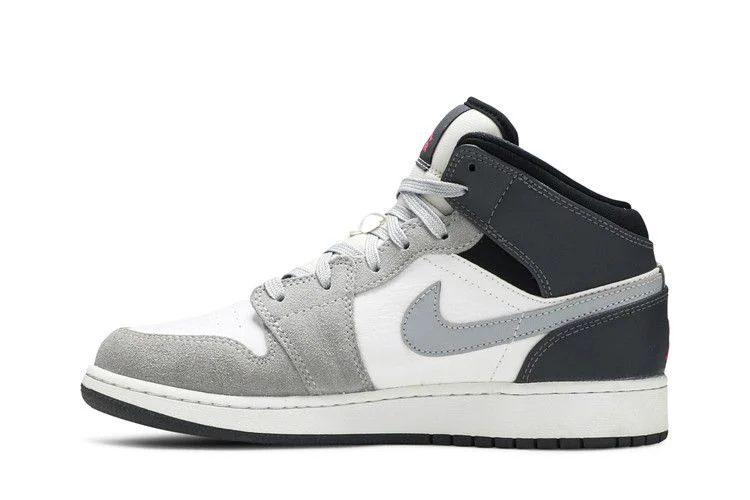 Кроссовки Air Jordan 1 Mid GS 'White Grey Hyper Pink'