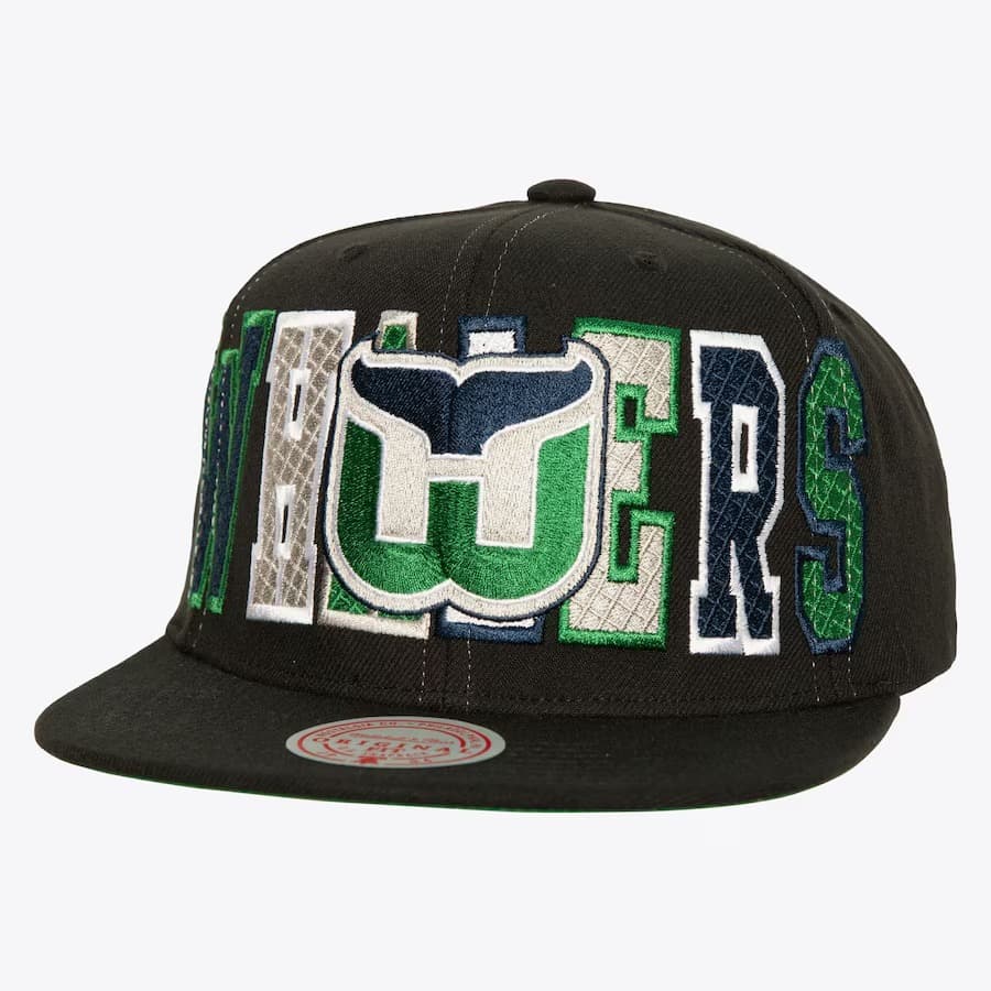 Бейсболка Mitchell & Ness Black Hartford Whalers Varsity Bust Vintage Snapback Hat