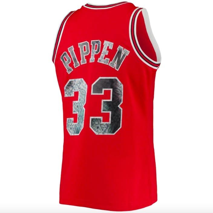 Баскетбольная джерси 1996-97 Chicago Bulls #33 Scottie Pippen Mitchell & Ness 75th Anniversary Diamond Red Jersey
