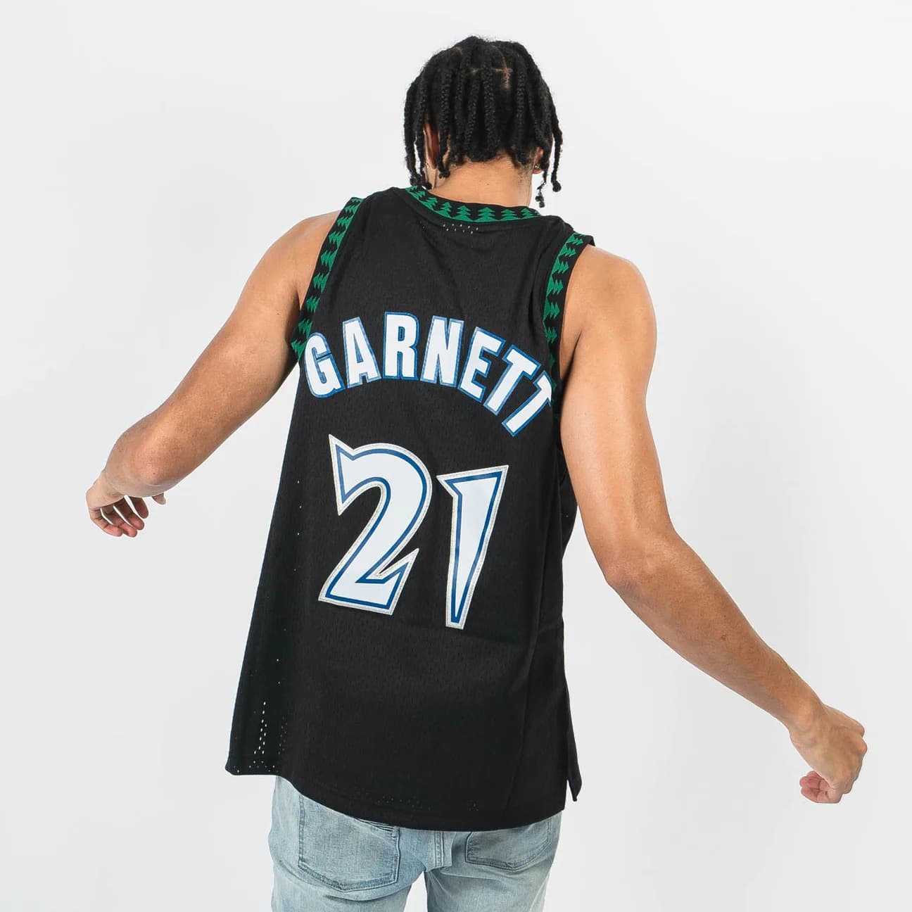 Баскетбольная джерси 1997-98 Minnesota Timberwolves Kevin Garnett  #21 Swingman Hardwood Classics Black Jersey