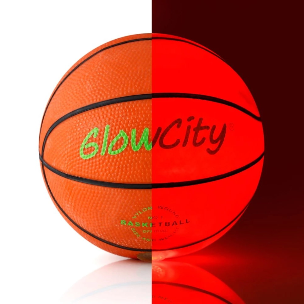 Баскетбольный светящийся мини мяч GlowCity Hi-Bright LED Light Up Illuminate Entire Dark Mini Basketball