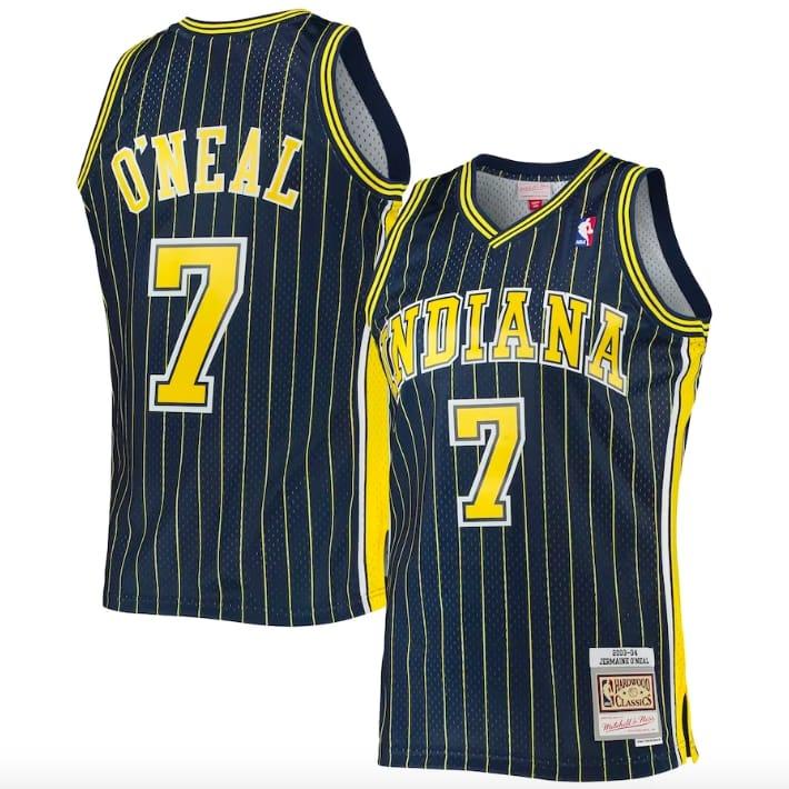 Баскетбольная джерси 2003-04 Indiana Pacers  #7 Jermaine O’Neal Mitchell & Ness Navy Jersey