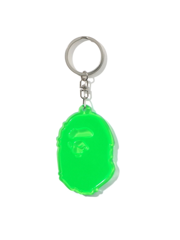 BAPE-Ape-Head-Reflective-Keychain-Green-1