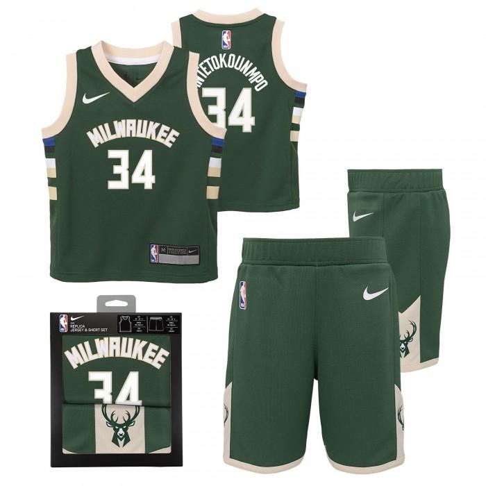 Баскетбольная форма Nike Giannis Antetokounmpo Milwaukee Bucks Icon Edition Boys NBA Box Set