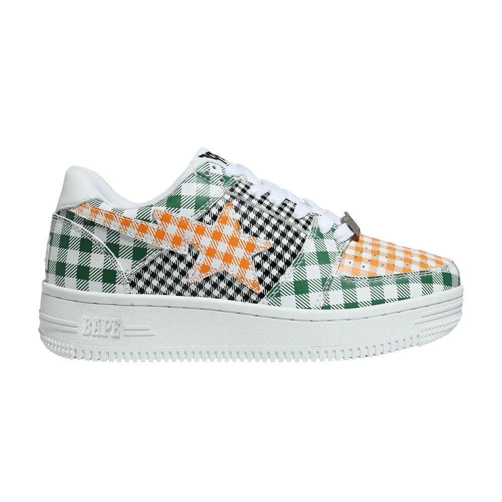 Krossovki-Wmns-Bapesta-Low-Gingham-Pack-Green