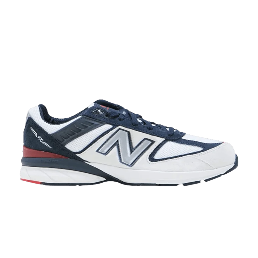 Krossovki-New-Balance-990v5-Big-Kid-White-Carbon-Red