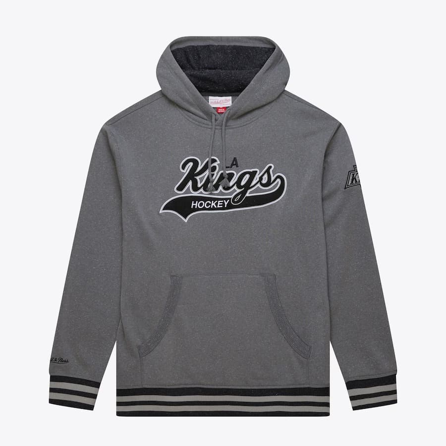 Худи Mitchell & Ness Gray Los Angeles Kings Snow Washed Vintage Logo Fleece Pullover Hoodie