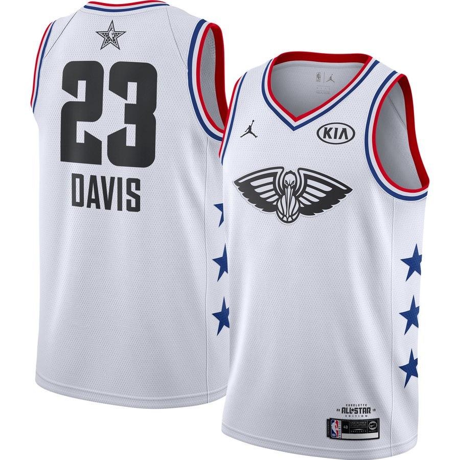 Баскетбольная джерси 2019 NBA All-Star Anthony Davis Pelicans #23 White Swingman Jersey