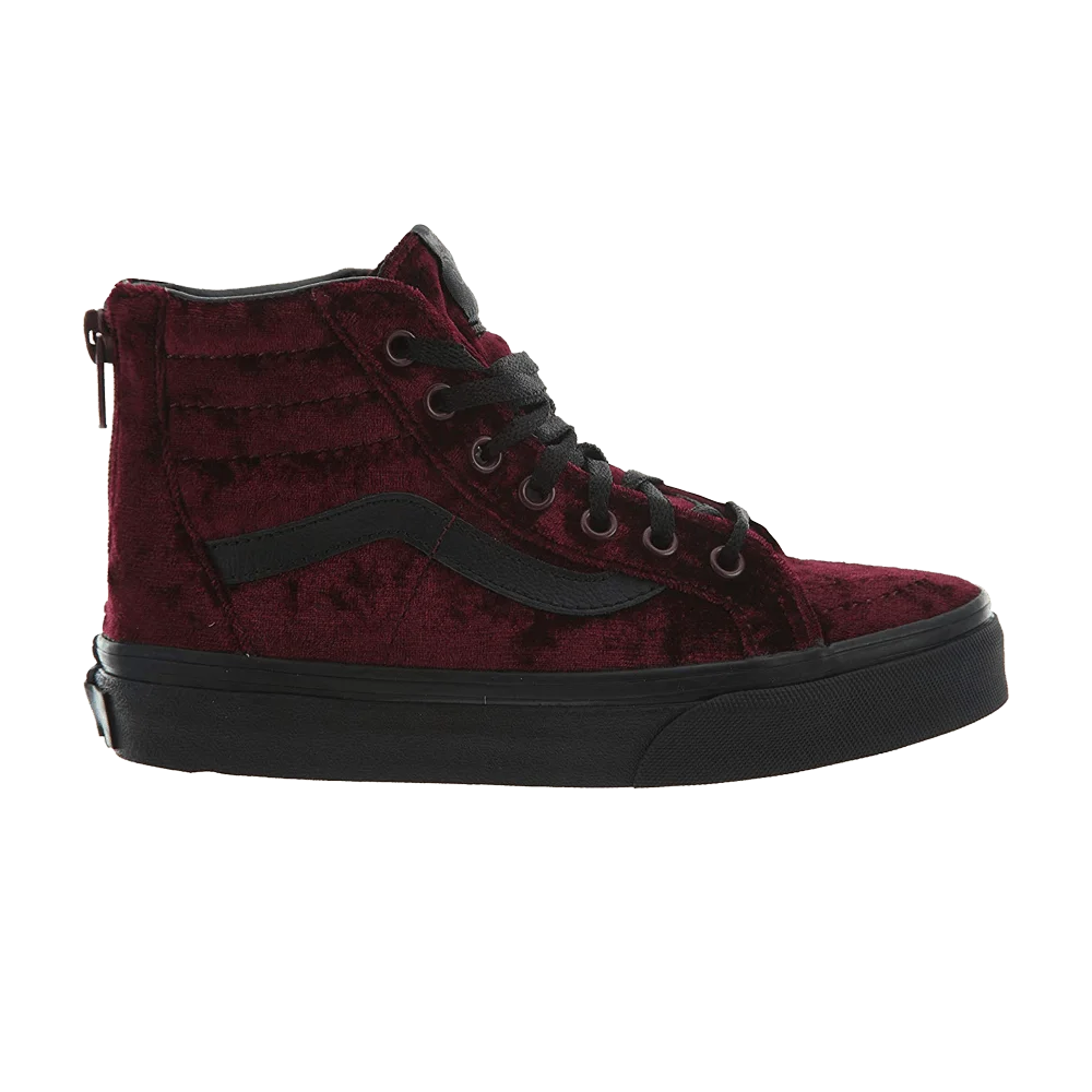 Krossovki-Vans-Sk8-Hi-Zip-Kids-Velvet-Red