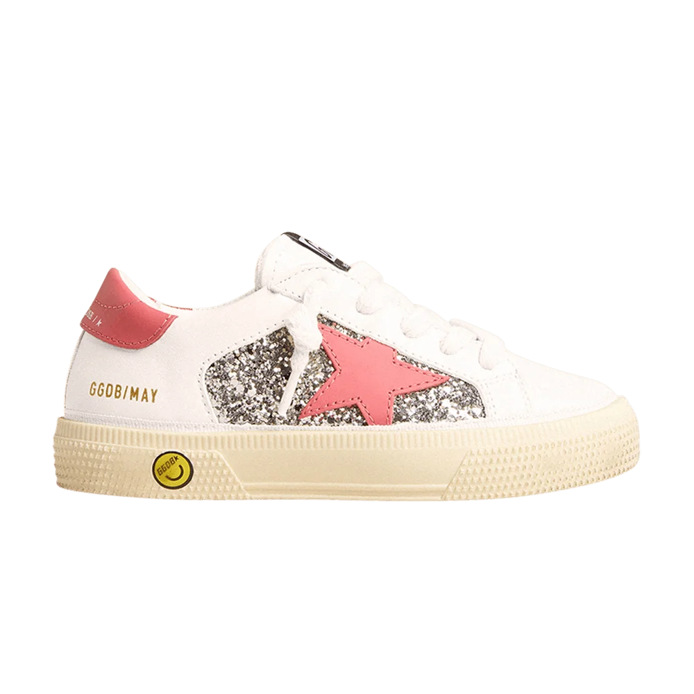 Krossovki-Golden-Goose-May-Kids-Silver-White-Red-Glitter
